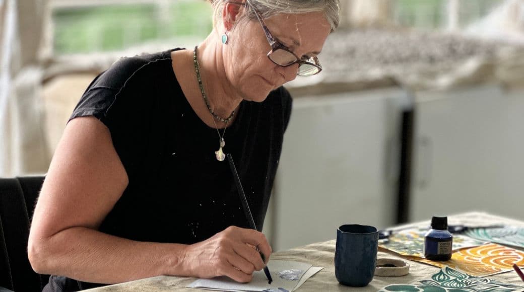 Heidi from the April-May beginner pottery batch at Dharamkot Studio.