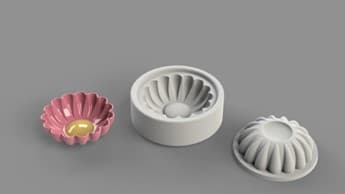 Plaster mold making step for ceramics.