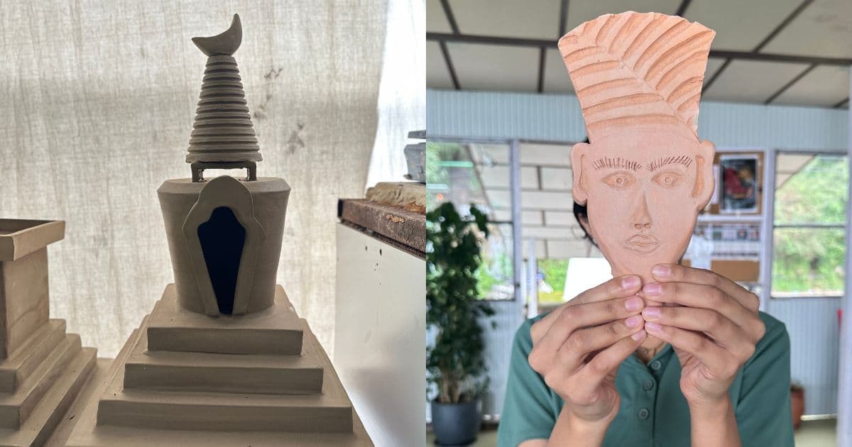 Bisque firing as the first transformation from greenware to ceramic.