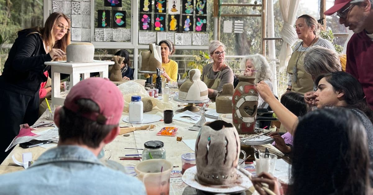New Way With Clay workshop at Dharamkot Studio, Dharamshala, India.