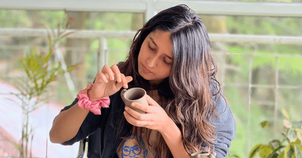 Hand-building workshop at Dharamkot Studio in Dharamshala.