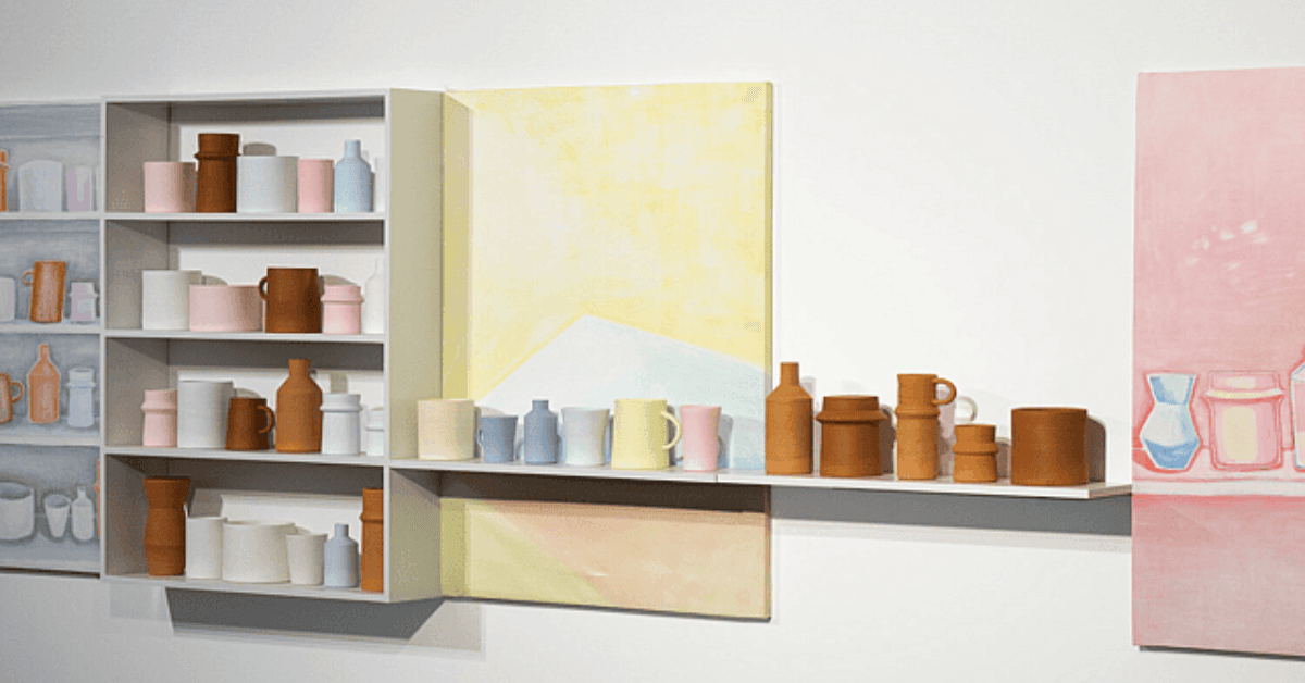 Reyaz Bedaruddin 2018 porcelain, terracotta, wood, and acrylic on canvas.
