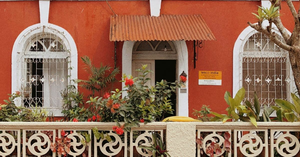 Colourful Portuguese houses in Fontainhas, Goa's Latin Quarter in Panjim.