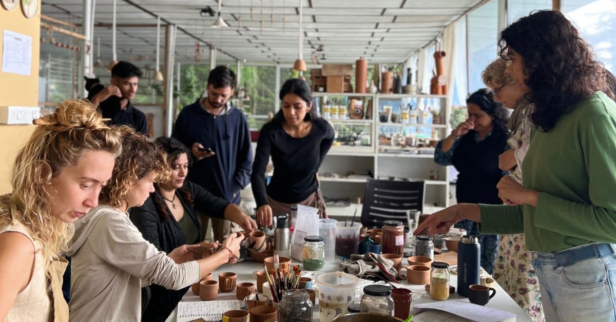 Art retreat at Dharamkot Studio, Dharamshala, India.