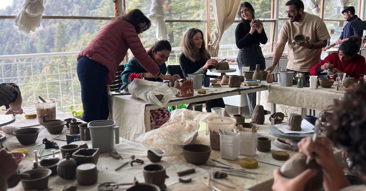 Pottery retreat at Dharamkot Studio.