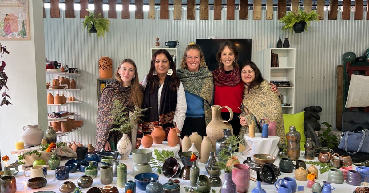 Beginners pottery and ceramic course at Dharamkot Studio.