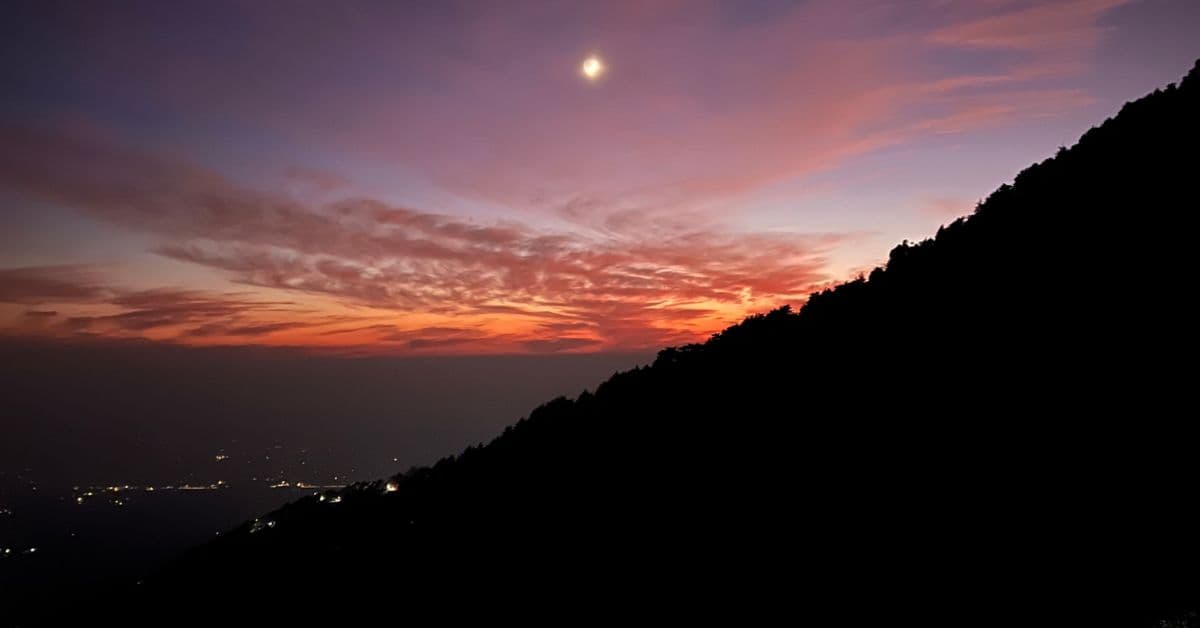 Sunset in Dharamshala and Dharamkot, Himachal Pradesh.