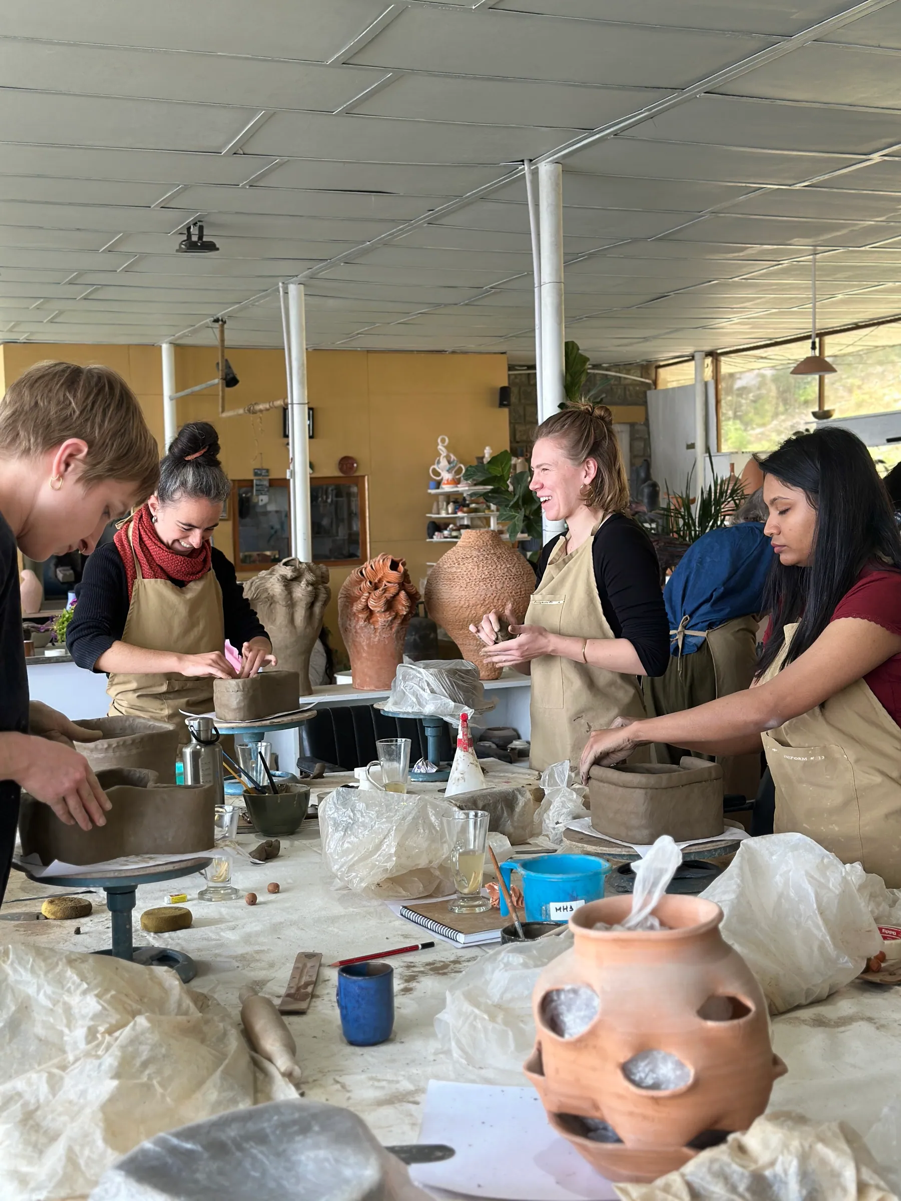 Artist residency studio practice at Dharamkot Studio Himachal Pradesh for independent ceramic artists.