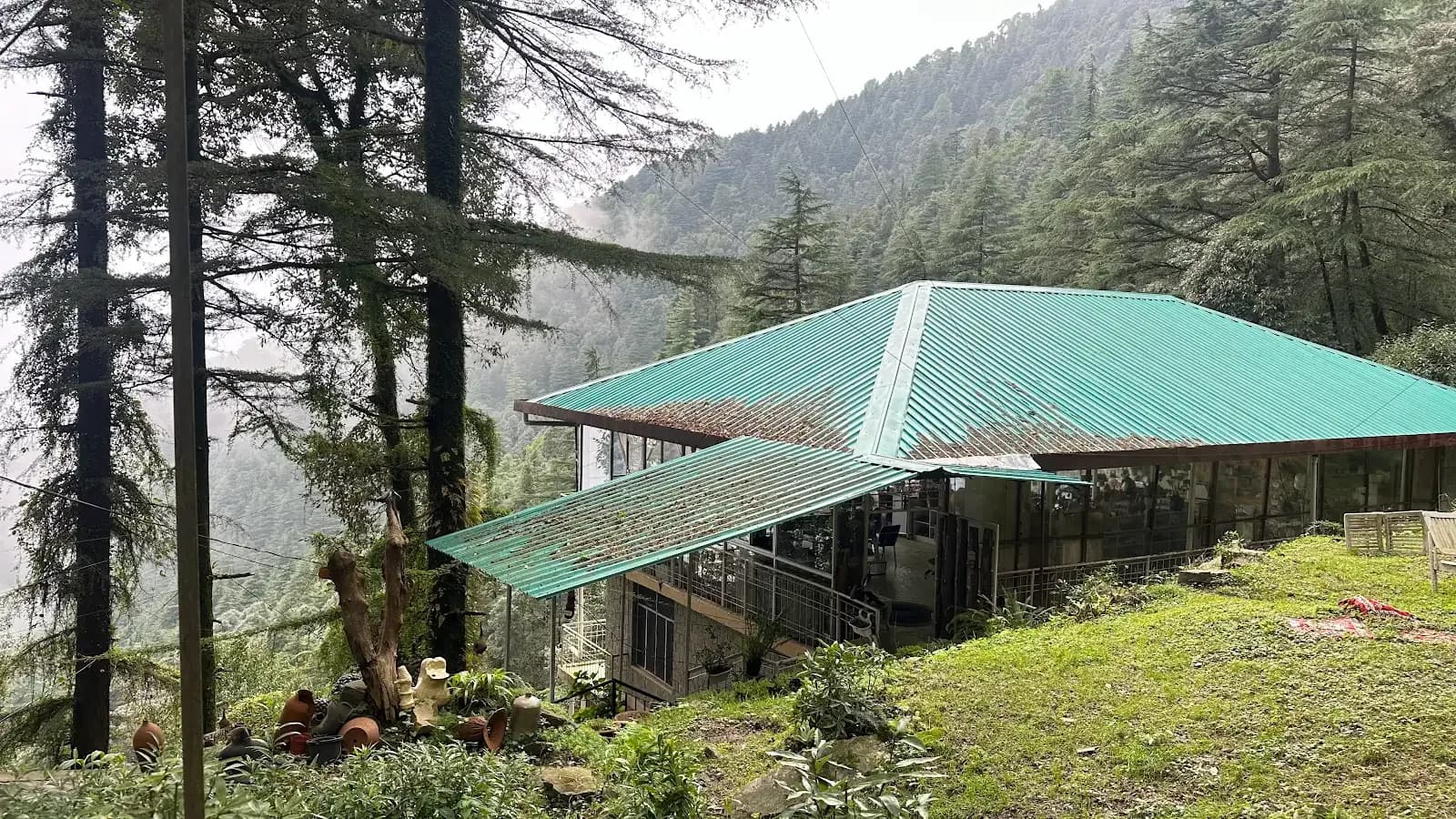 Dharamkot Studio retreat centre with pottery practice, forest views, and mountain studio life.
