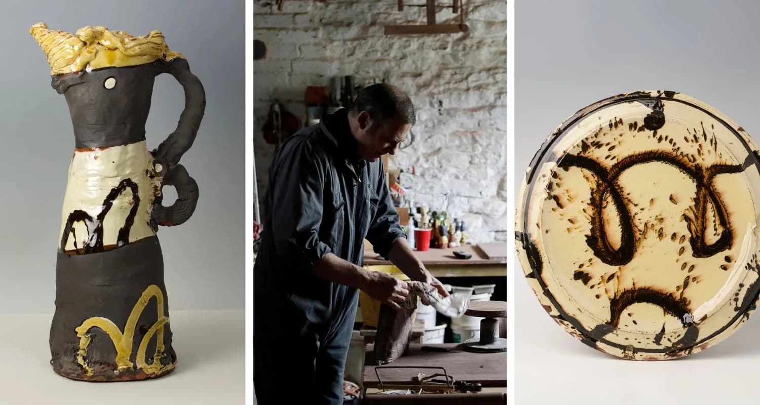 Slip Trails ceramic workshop in Dharamshala with Dylan Bowen at Dharamkot Studio.